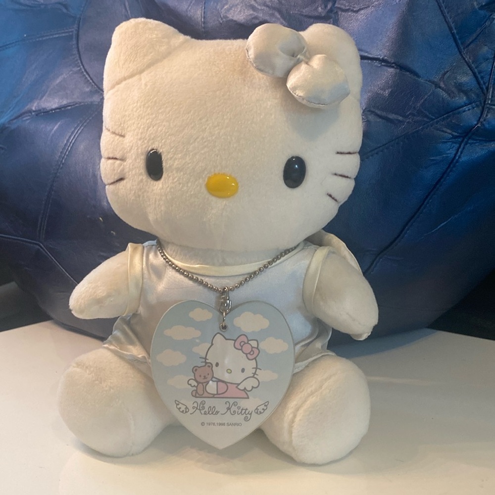VINTAGE HELLO KITTY Blue Angel Heart Dress PLUSH